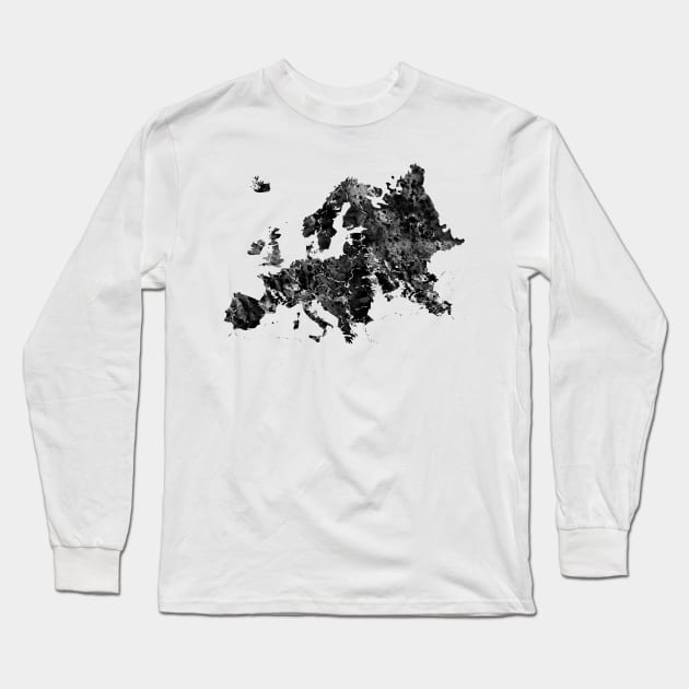 Map of Europe Long Sleeve T-Shirt by erzebeth